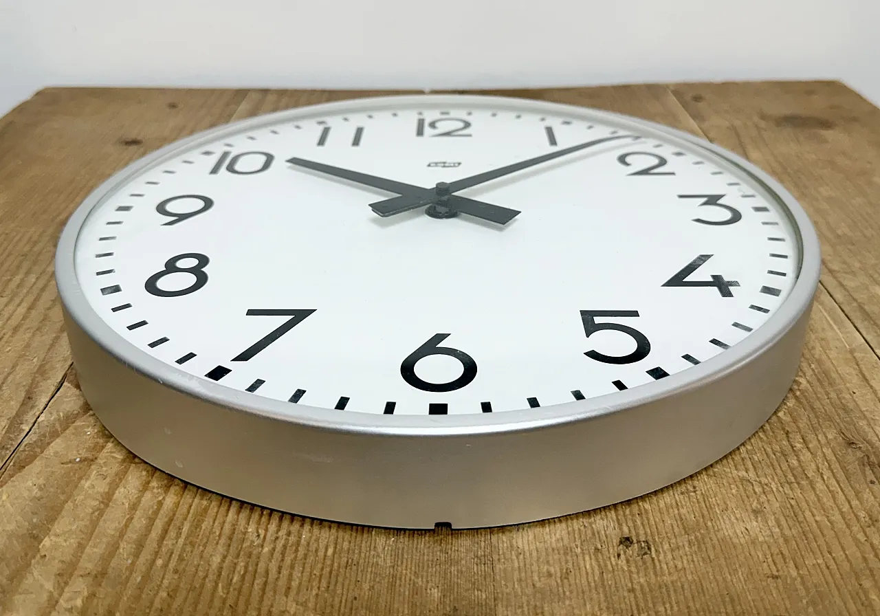 Vintage Silver Wall Clock from ESMI, 1980s 8