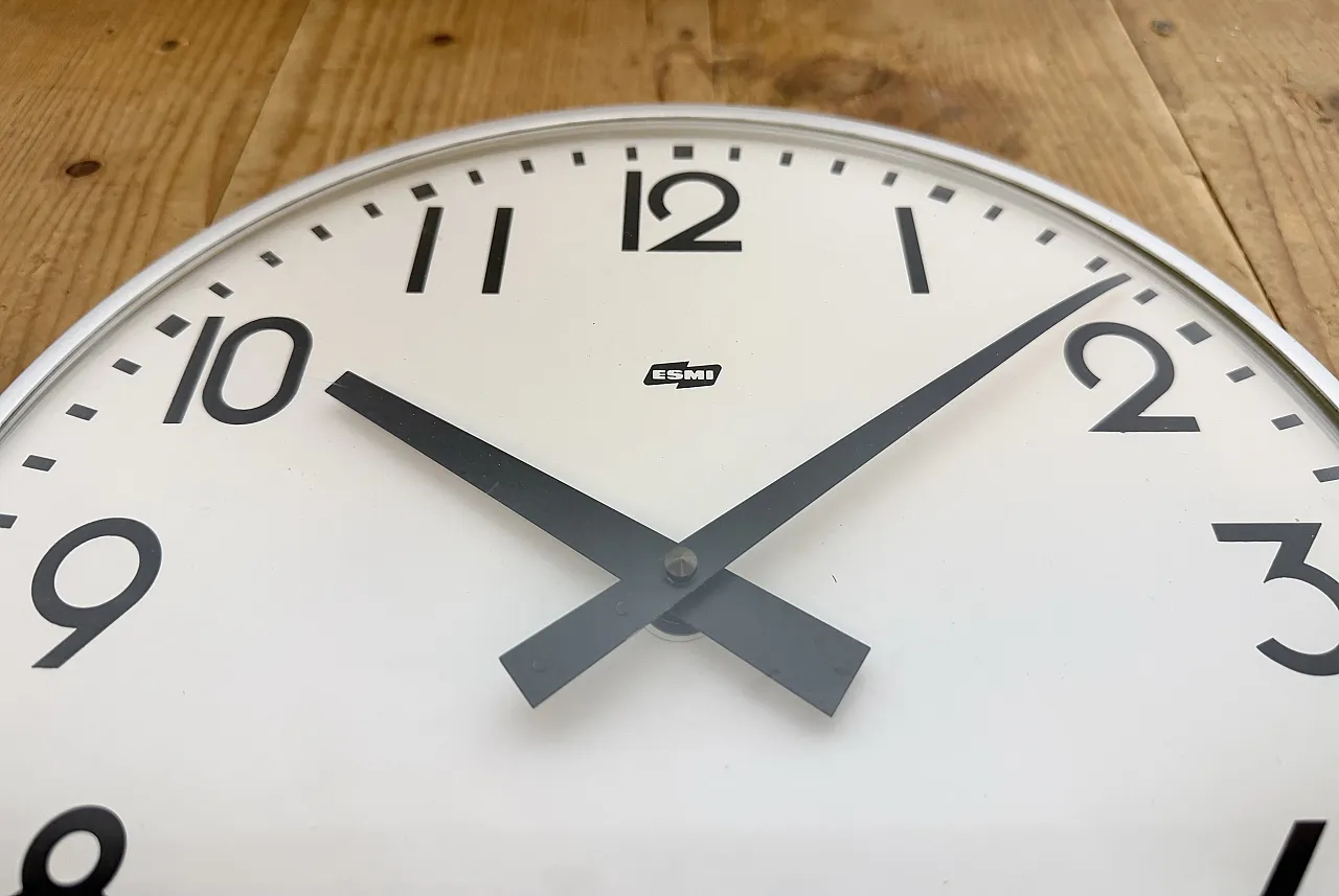Vintage Silver Wall Clock from ESMI, 1980s 10