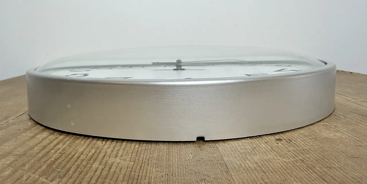 Vintage Silver Wall Clock from ESMI, 1980s 11