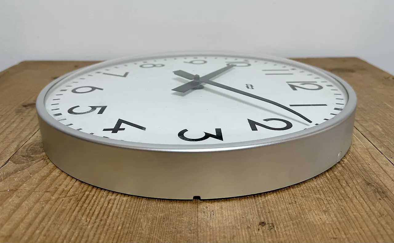 Vintage Silver Wall Clock from ESMI, 1980s 12