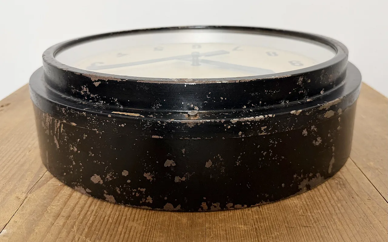 Black Industrial Factory Wall Clock from IBM, 1950s 13
