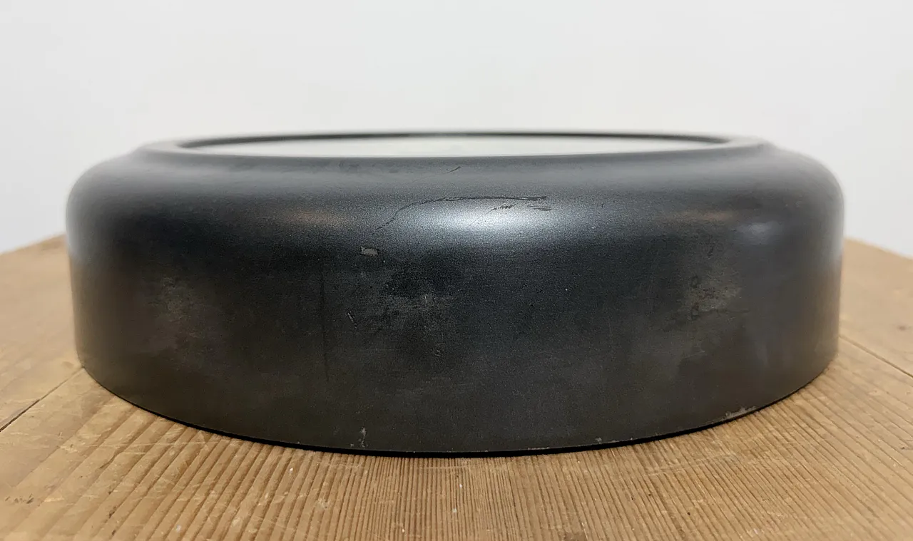Black Industrial Factory Wall Clock from Siemens, 1930s 11