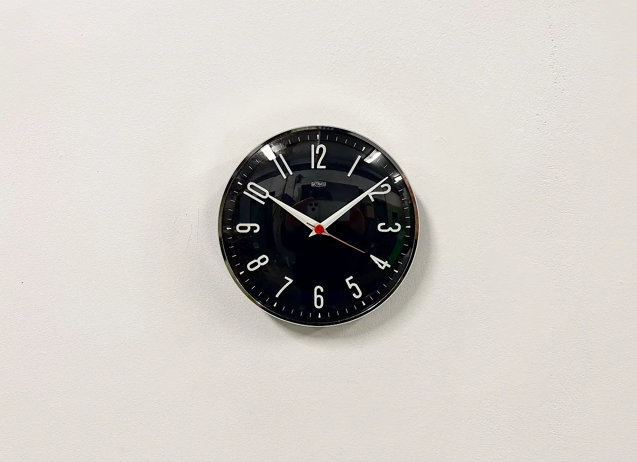 Vintage Dark Blue Wall Clock from Metamec, 1970s 1