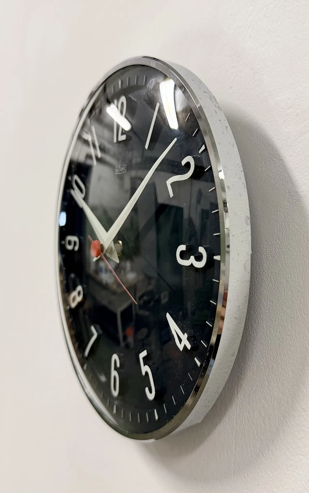 Vintage Dark Blue Wall Clock from Metamec, 1970s 2