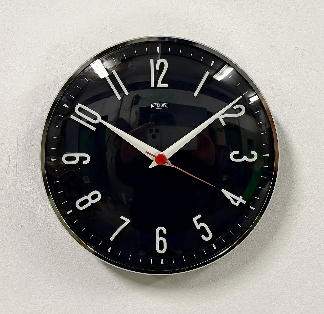 Vintage Dark Blue Wall Clock from Metamec, 1970s 3