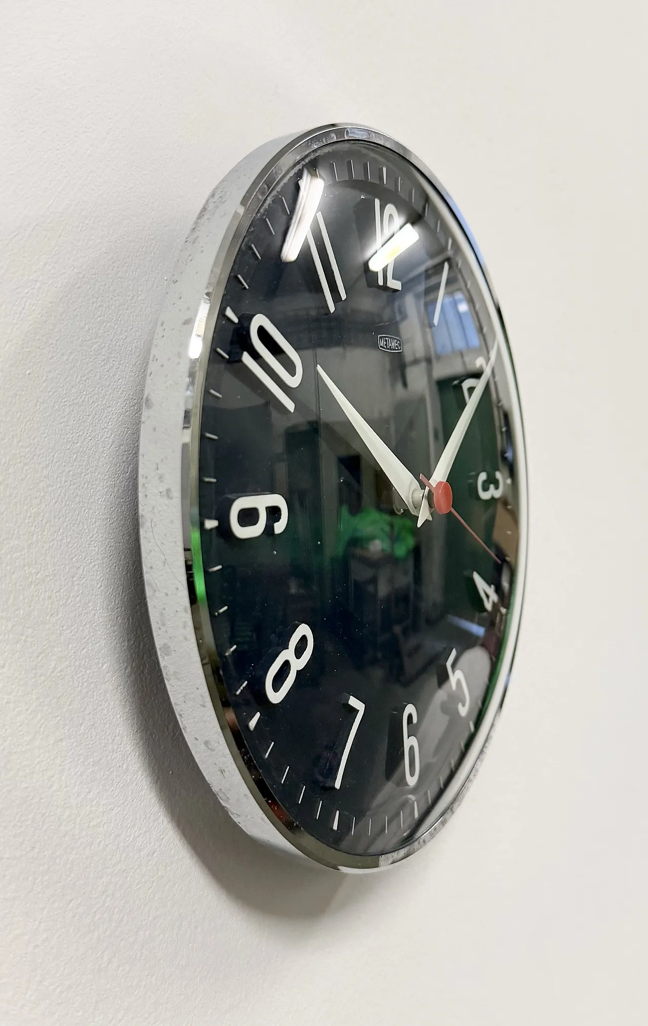 Vintage Dark Blue Wall Clock from Metamec, 1970s 4