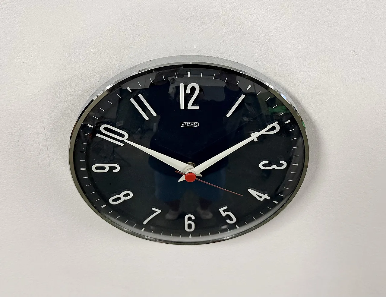 Vintage Dark Blue Wall Clock from Metamec, 1970s 5
