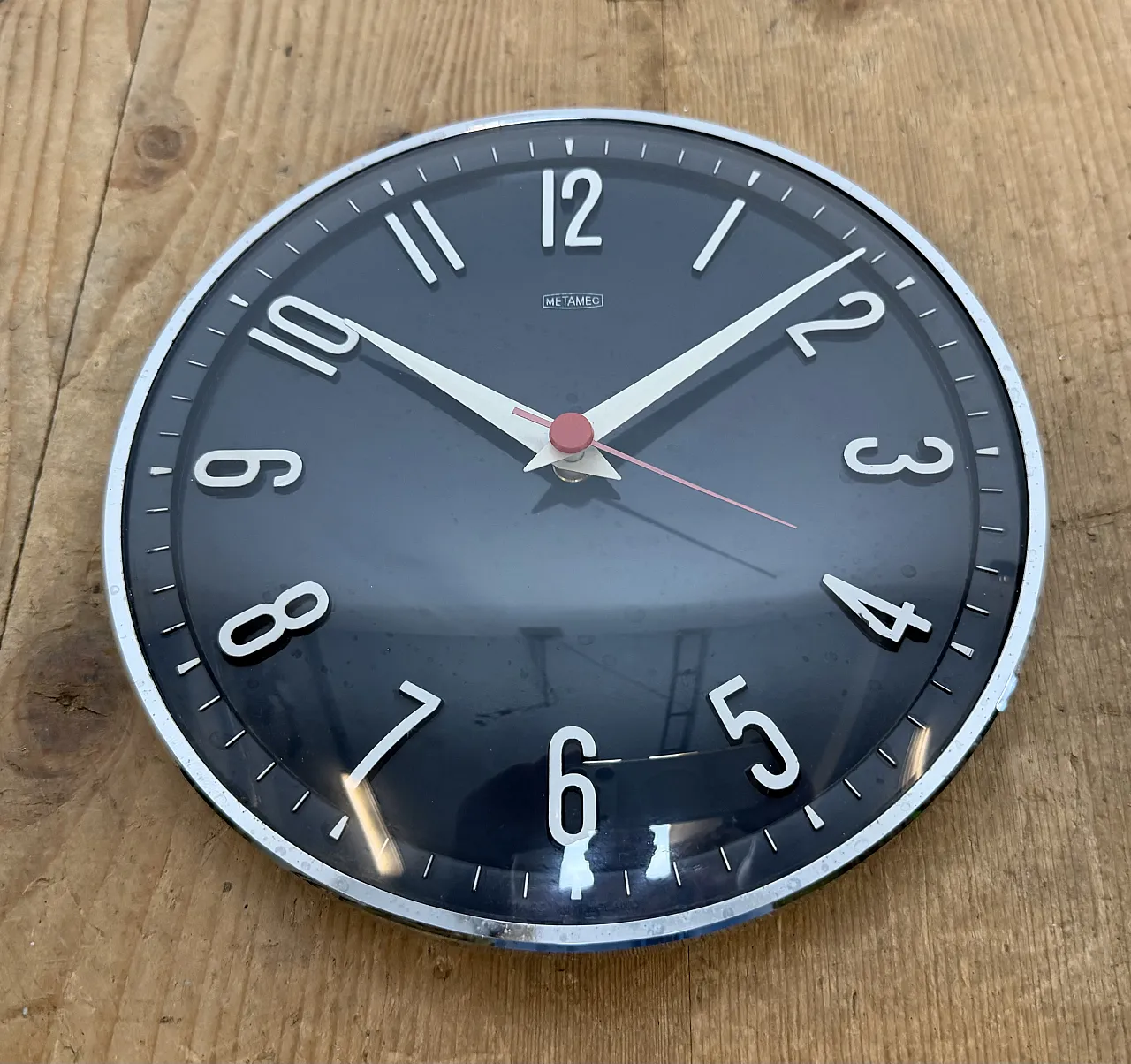 Vintage Dark Blue Wall Clock from Metamec, 1970s 8