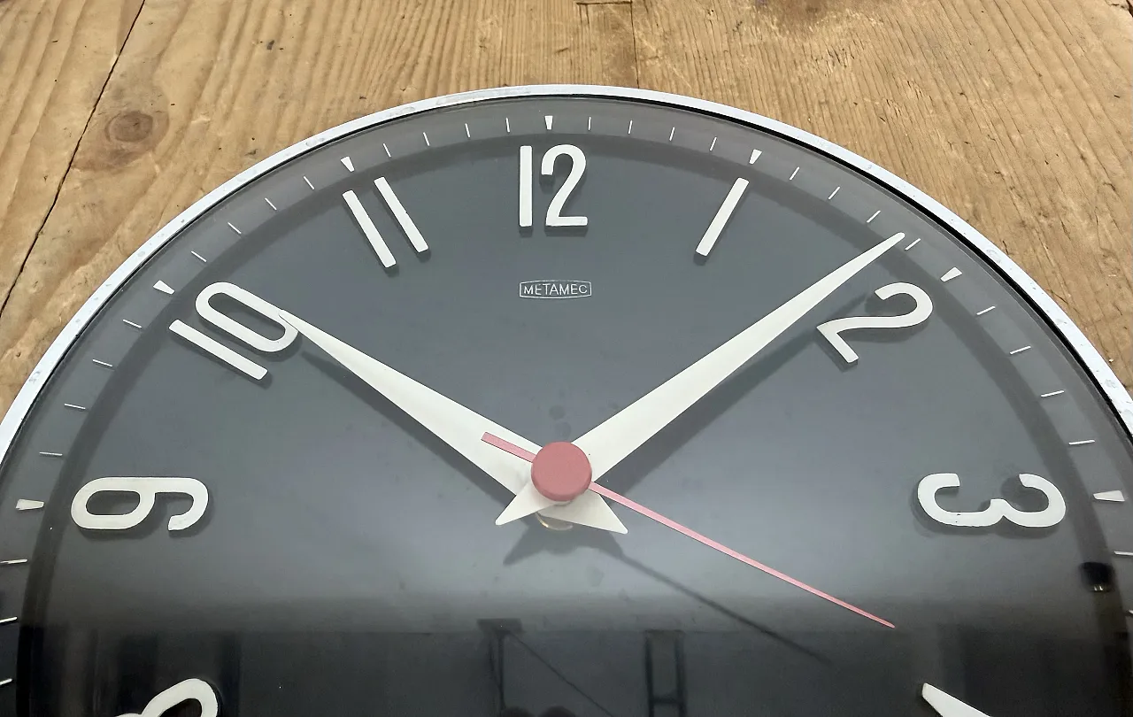 Vintage Dark Blue Wall Clock from Metamec, 1970s 9