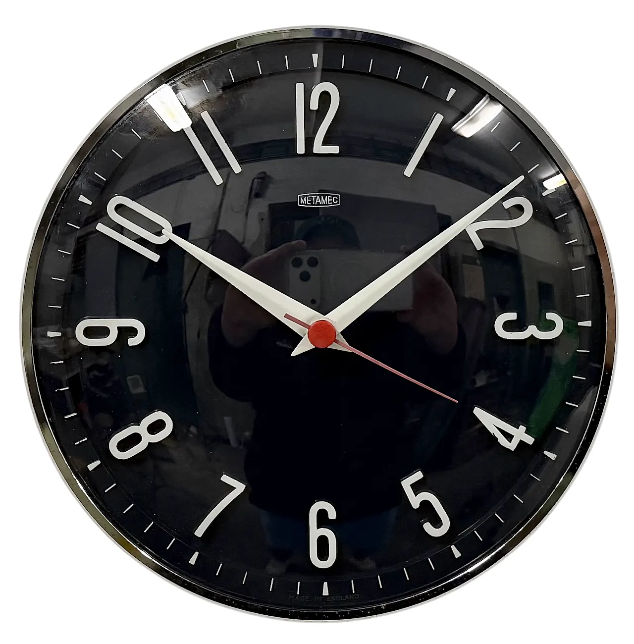 Vintage Dark Blue Wall Clock from Metamec, 1970s 17