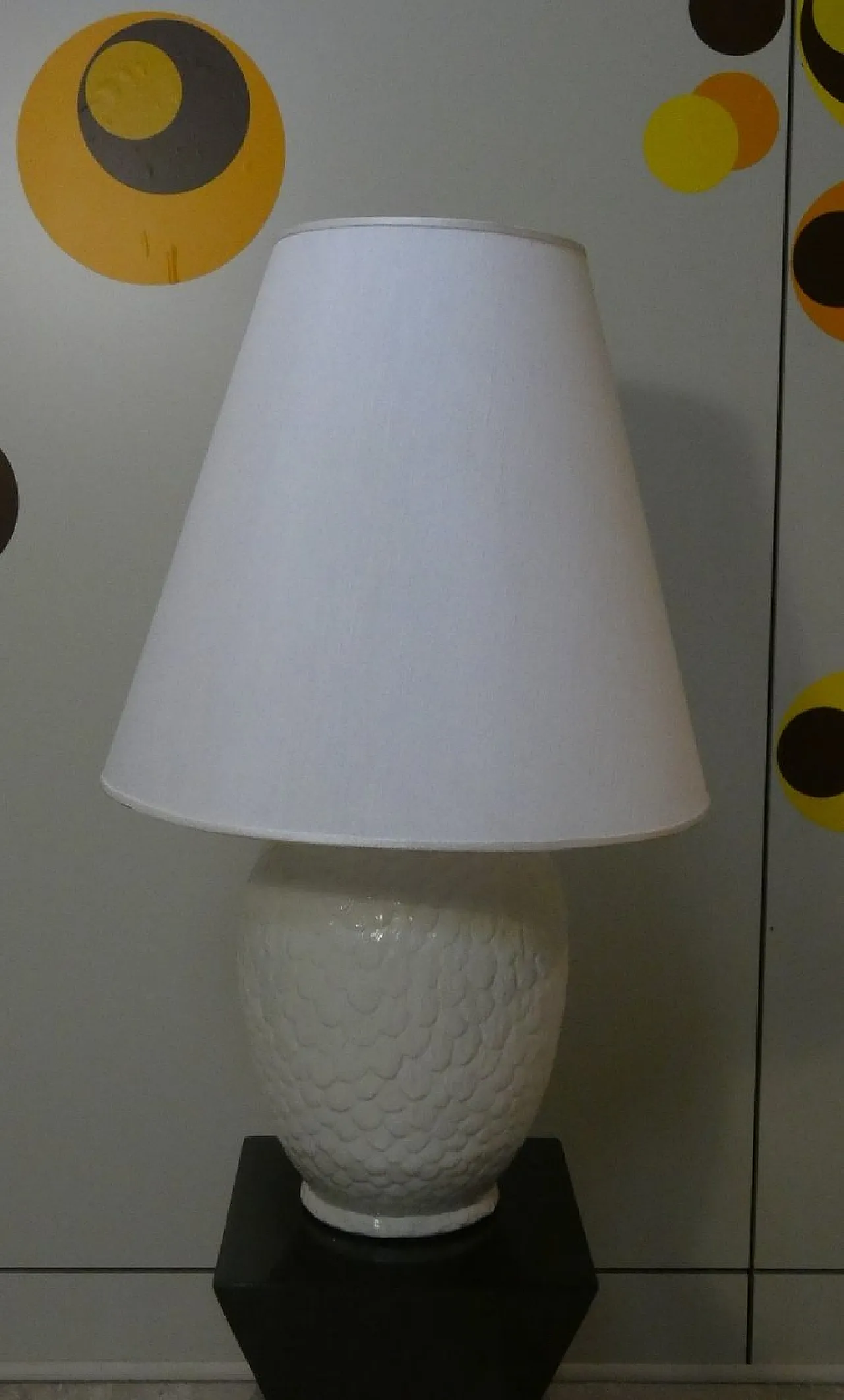 Lampada da tavolo a forma di pigna in ceramica di Tommaso Barbi, Italia, anni '70 1