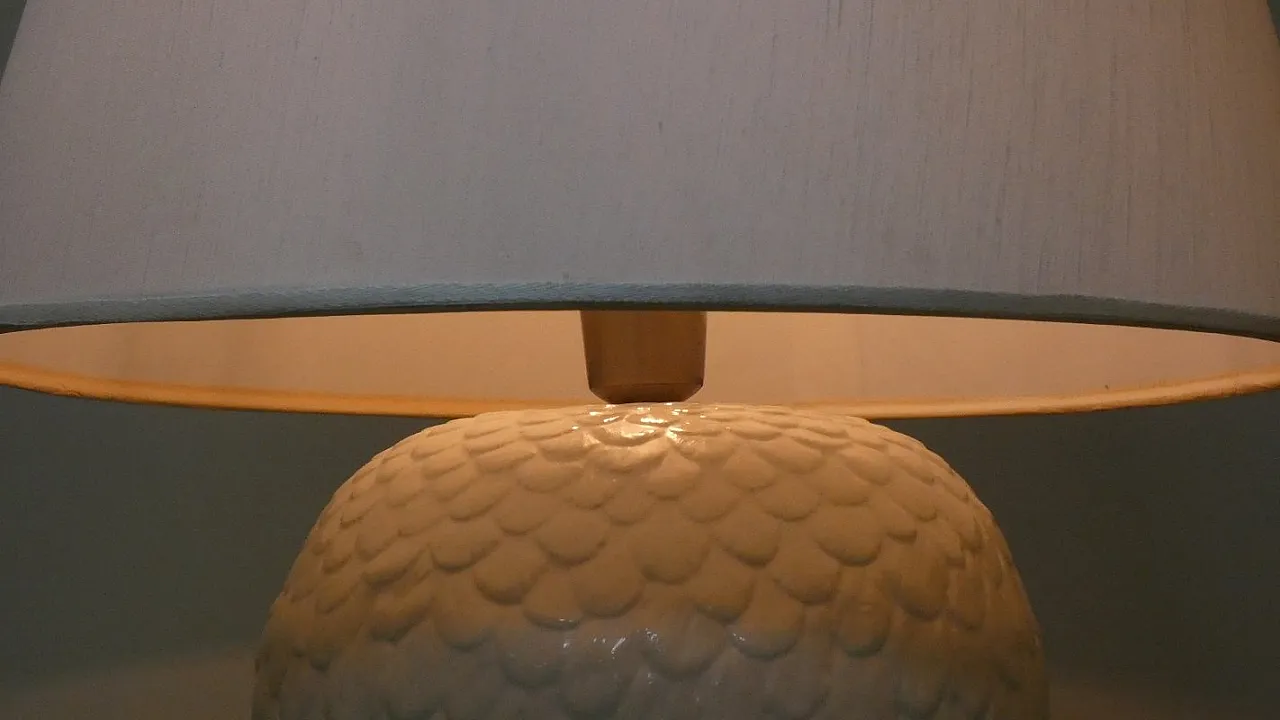 Lampada da tavolo a forma di pigna in ceramica di Tommaso Barbi, Italia, anni '70 14