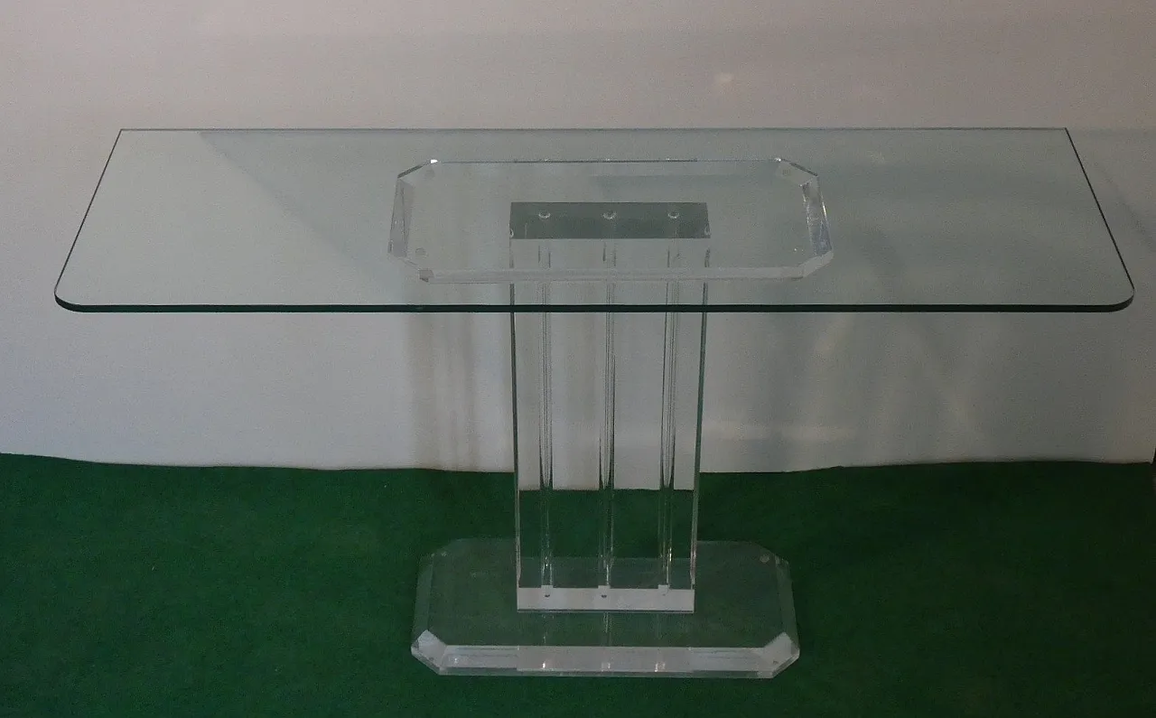 Base scultorea per tavolo in vetro acrilico, Italia, 2000 11