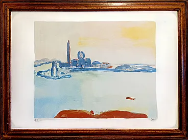 Virgilio Guidi, San Giorgio, original Lithograph, 1970s
