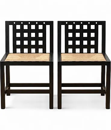 Pair of DS3 chairs by Charles Rennie Mackintosh for Cassina, 1970s