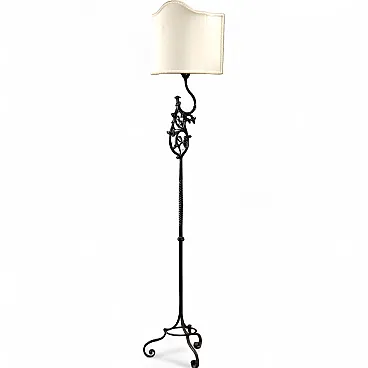 Lampada da terra in ferro battuto, '900