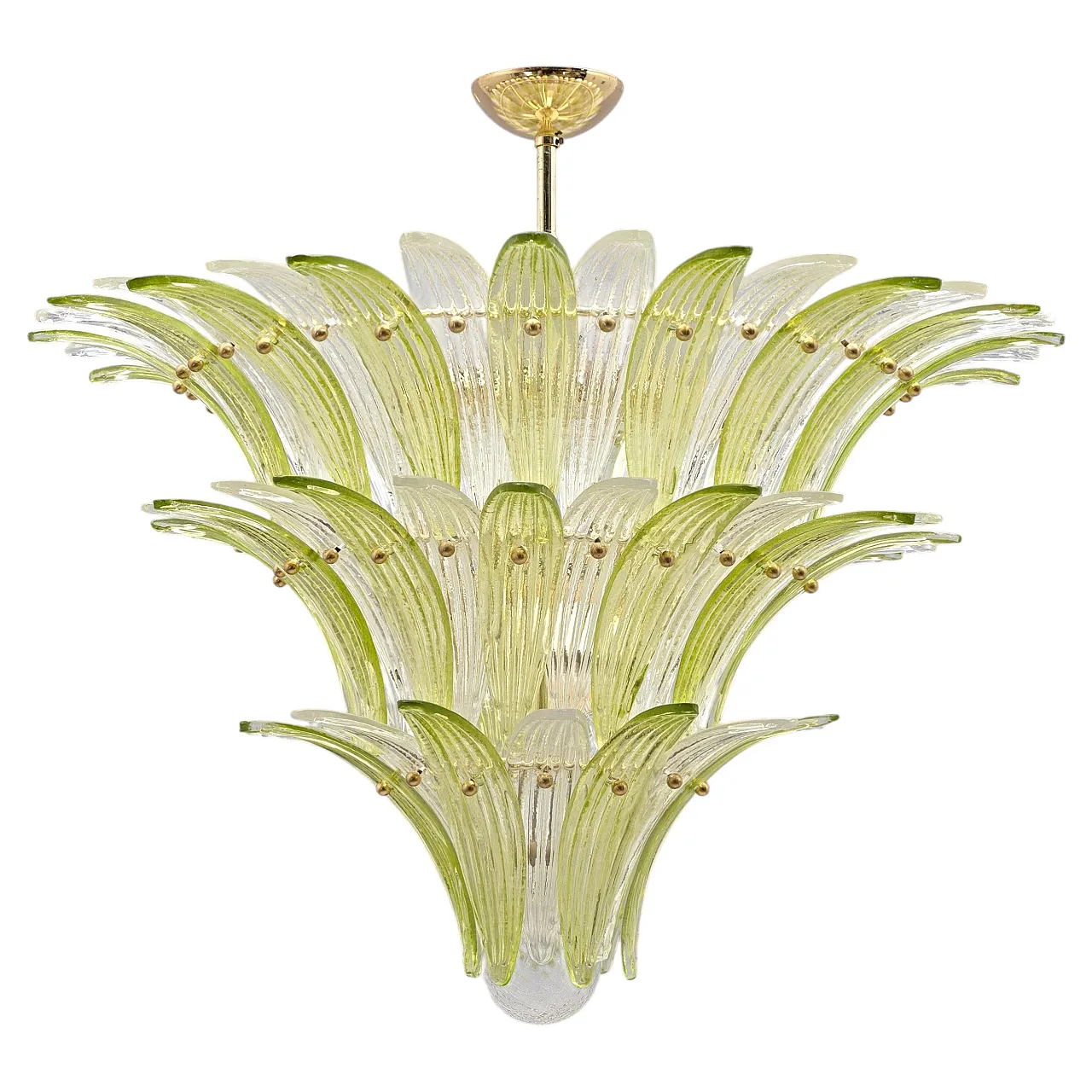 Mid-Century Murano glass palmette chandelier, 20th century 1