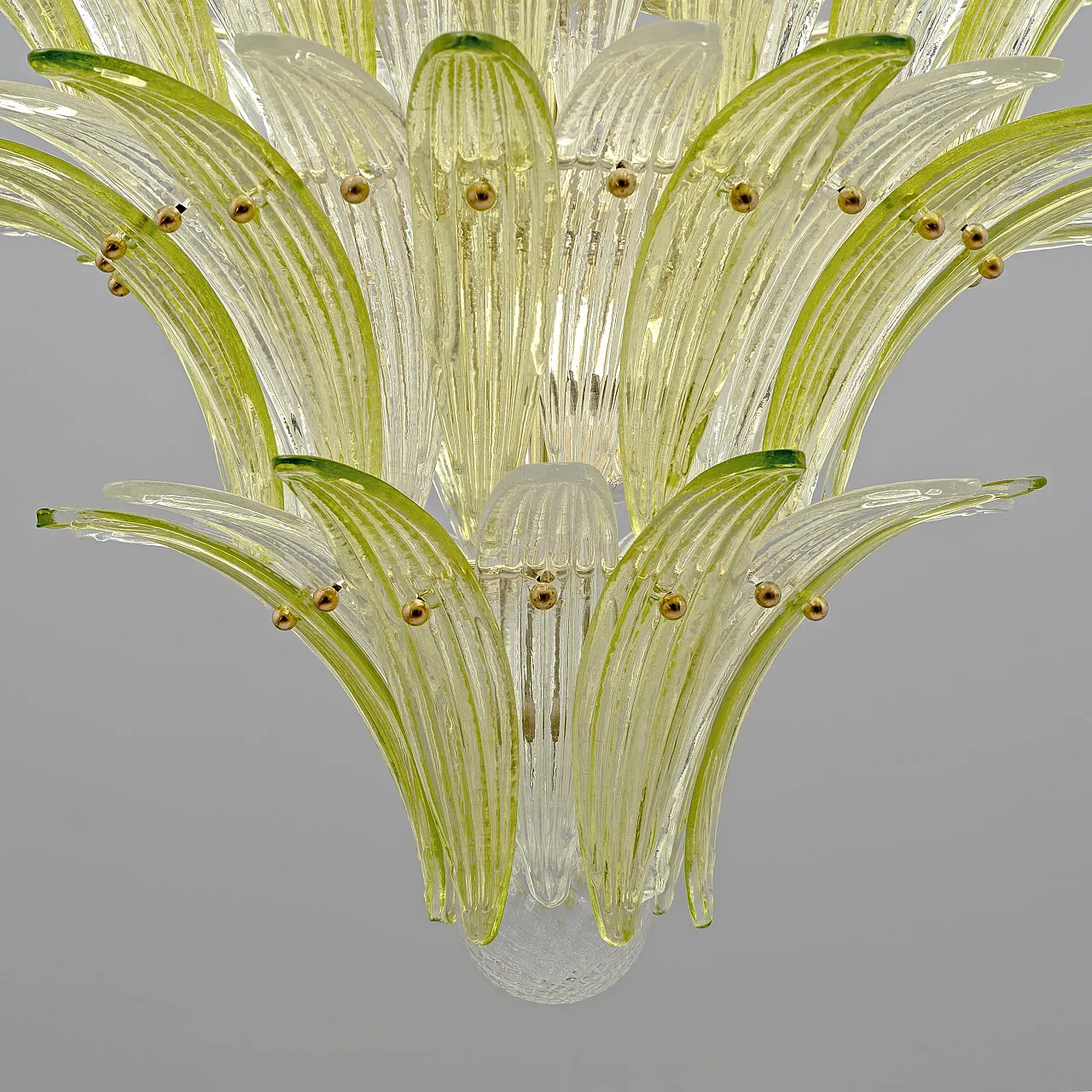 Mid-Century Murano glass palmette chandelier, 20th century 5