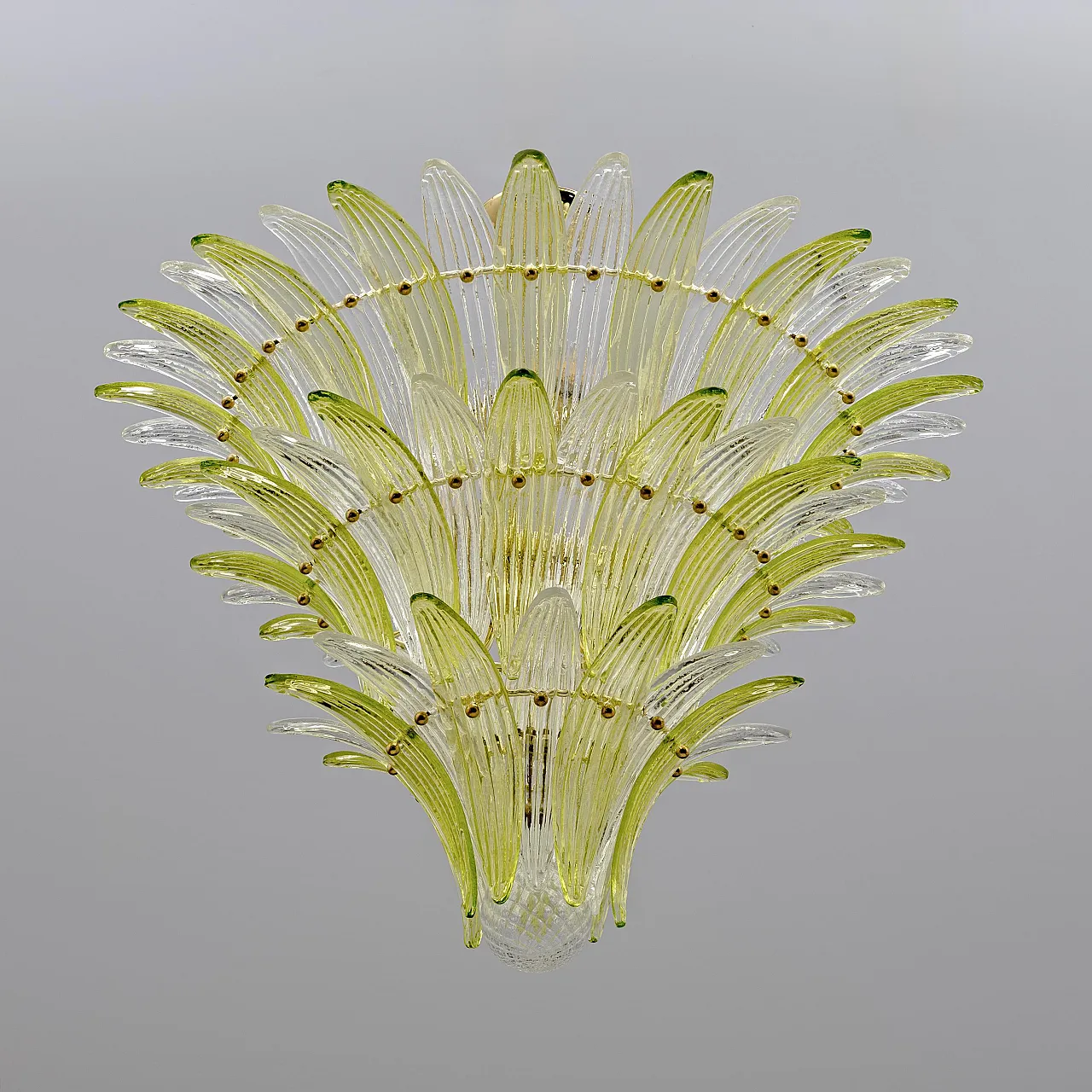 Mid-Century Murano glass palmette chandelier, 20th century 6