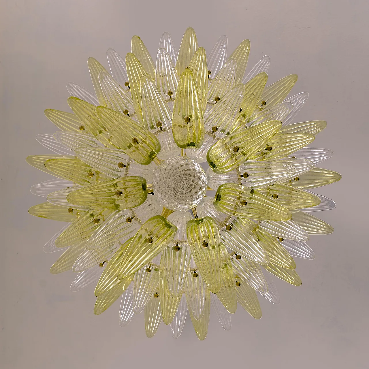 Mid-Century Murano glass palmette chandelier, 20th century 8