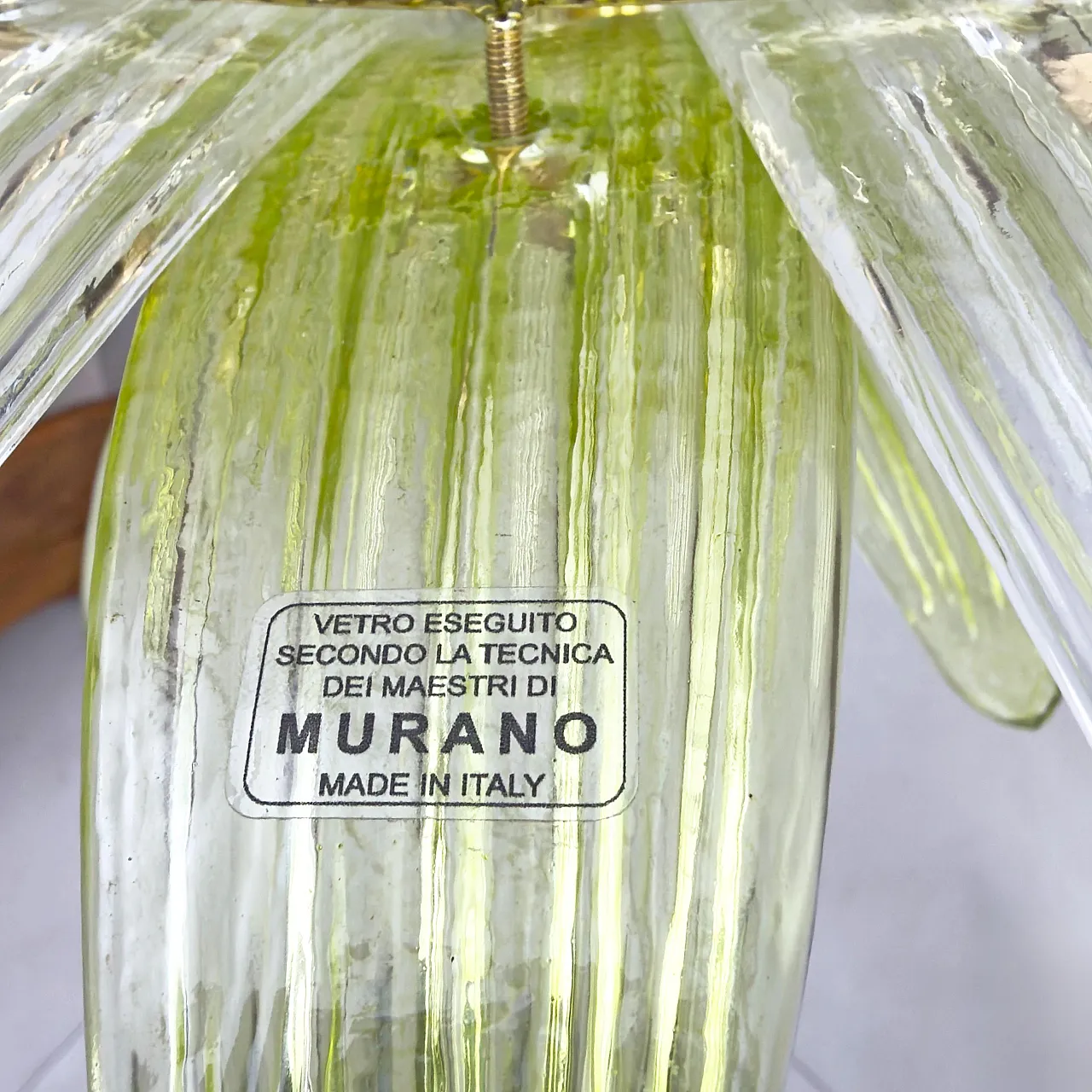 Mid-Century Murano glass palmette chandelier, 20th century 9