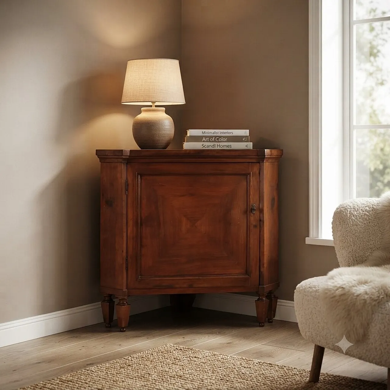 Directory corner cup in cherry wood, 19th century 2