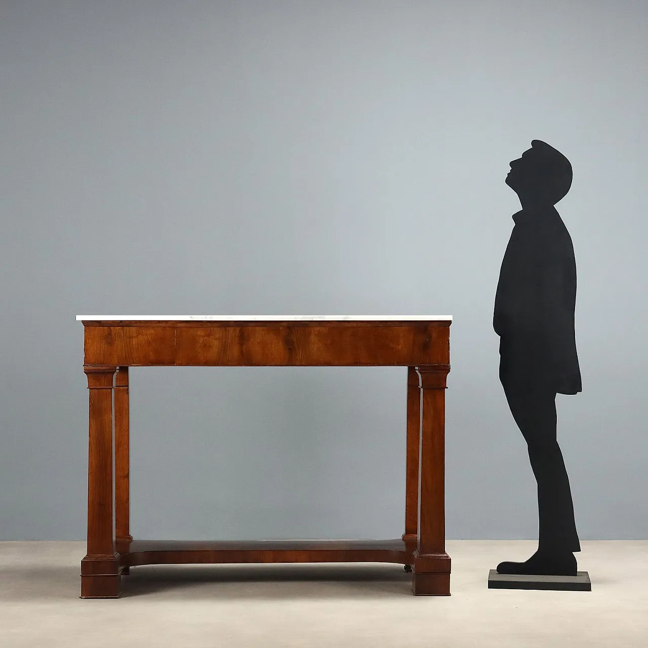 Empire console in poplar and walnut, early 19th century 3
