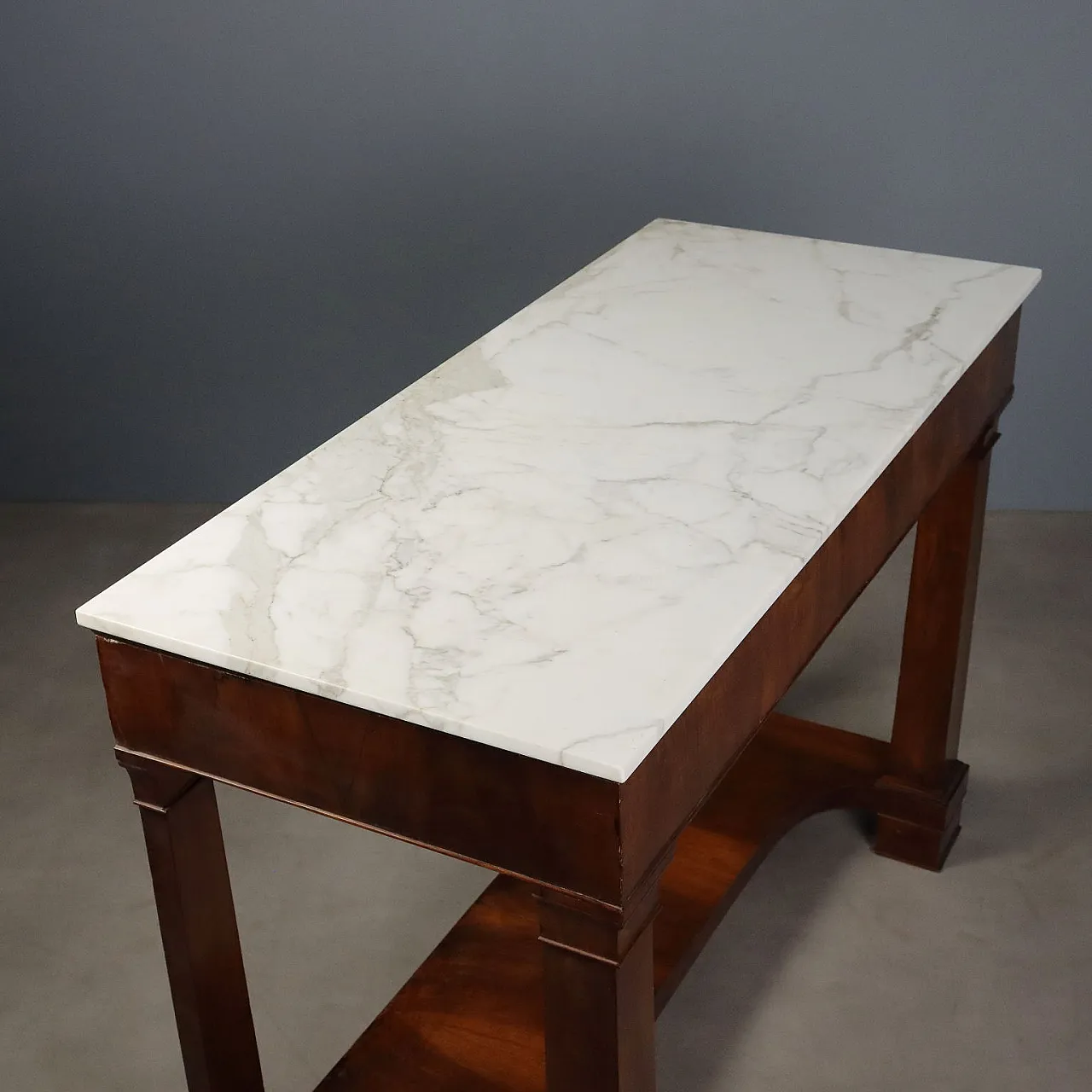 Empire console in poplar and walnut, early 19th century 10