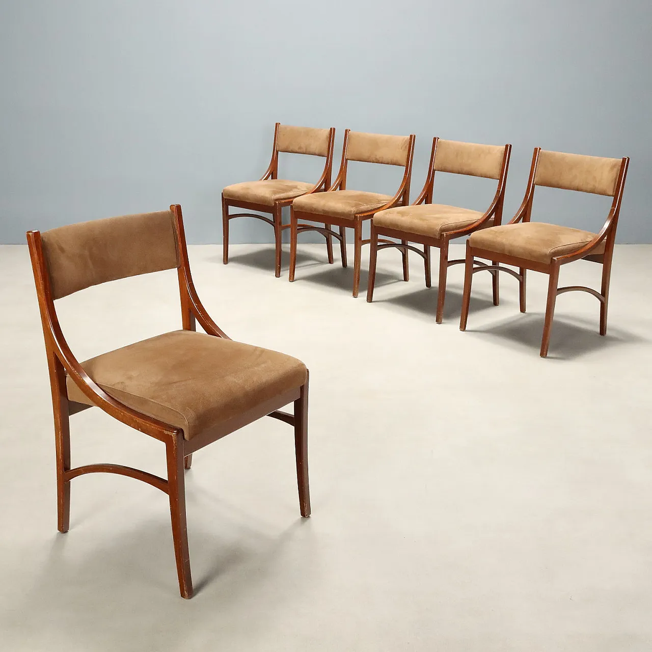 5 Wooden chairs, 1960s 1