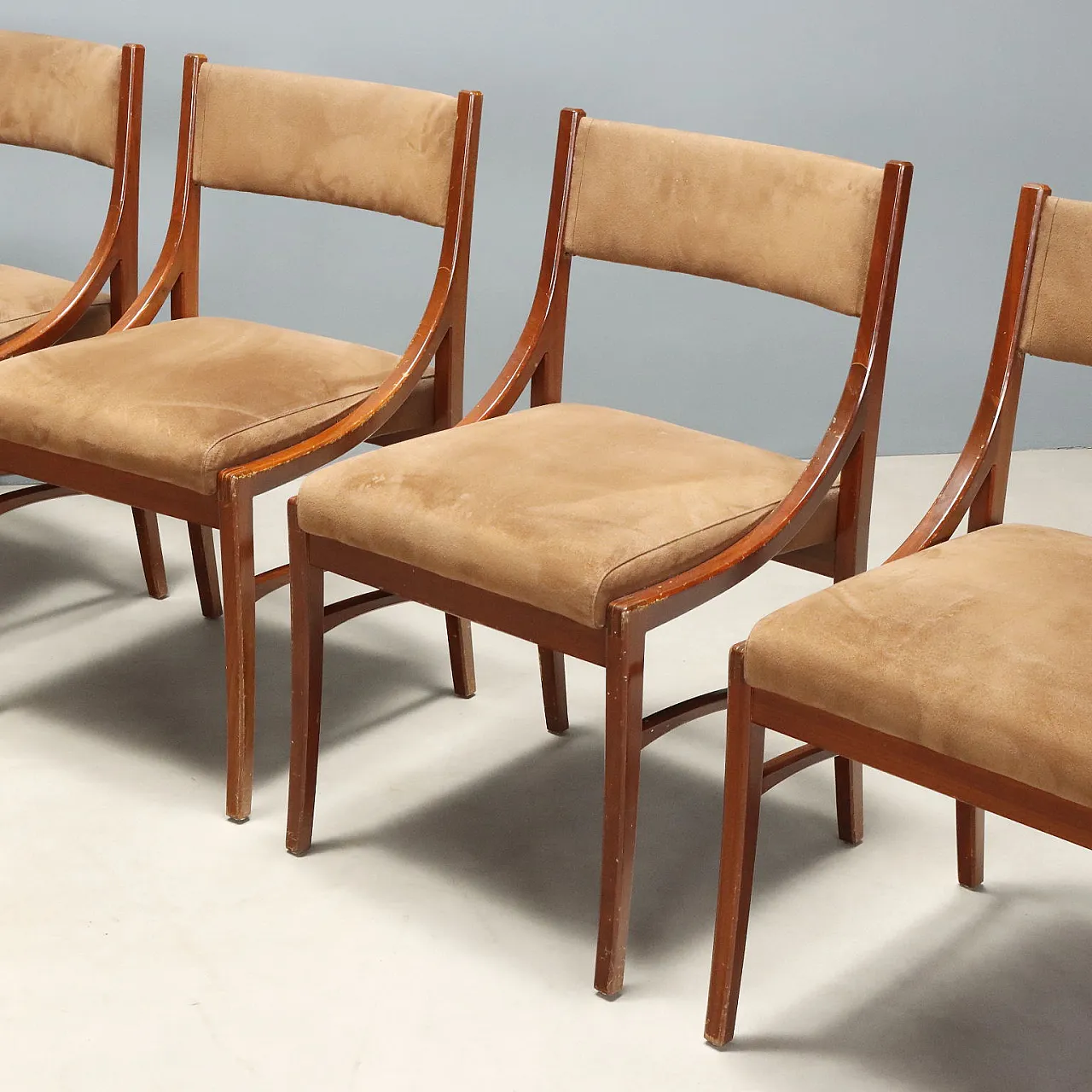 5 Wooden chairs, 1960s 4
