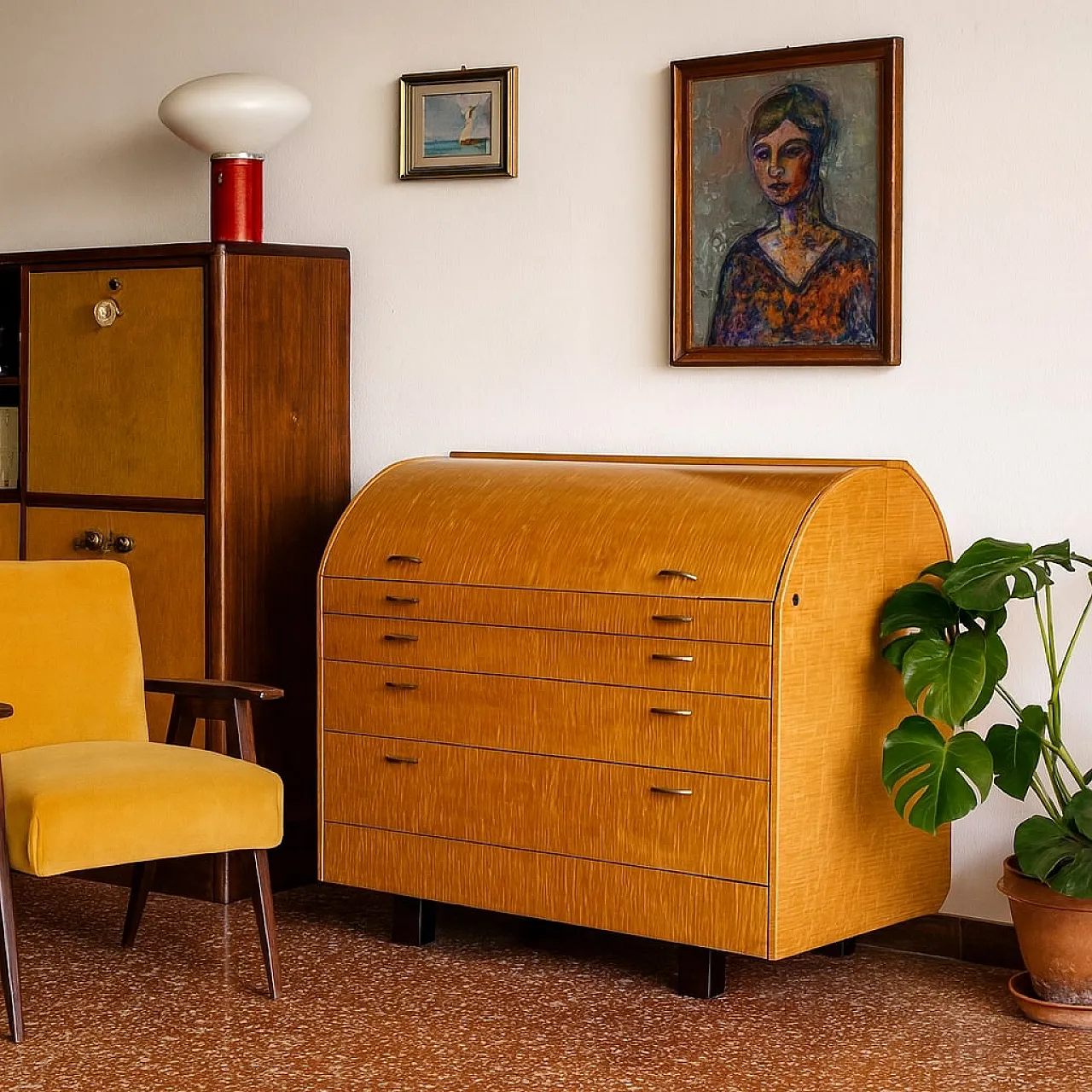 Mobile with desk by Giovanni Offredi for Saporiti, 1970s 2