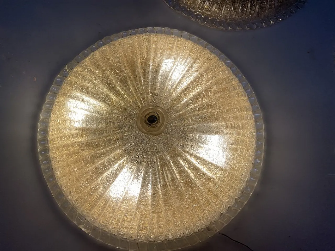 Pair of Murano glass recessed lamps, 1980s 5