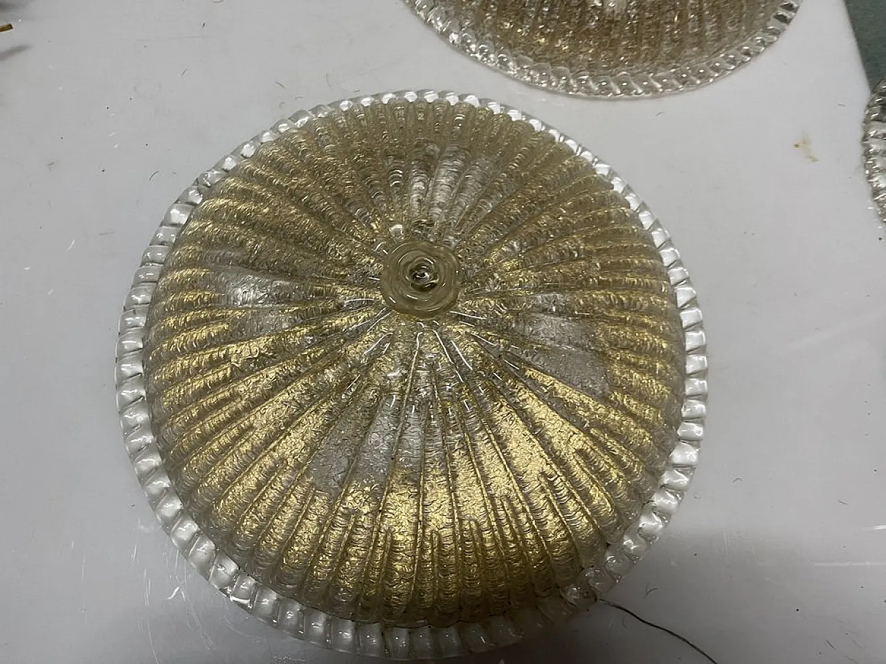 Pair of Murano glass recessed lamps, 1980s 6