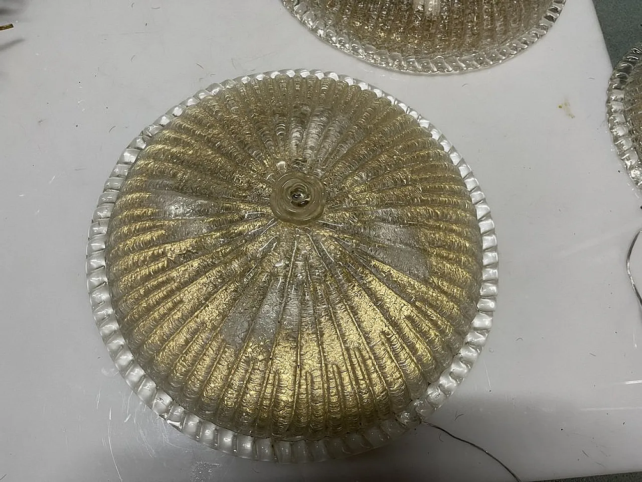 Pair of Murano glass recessed lamps, 1980s 9