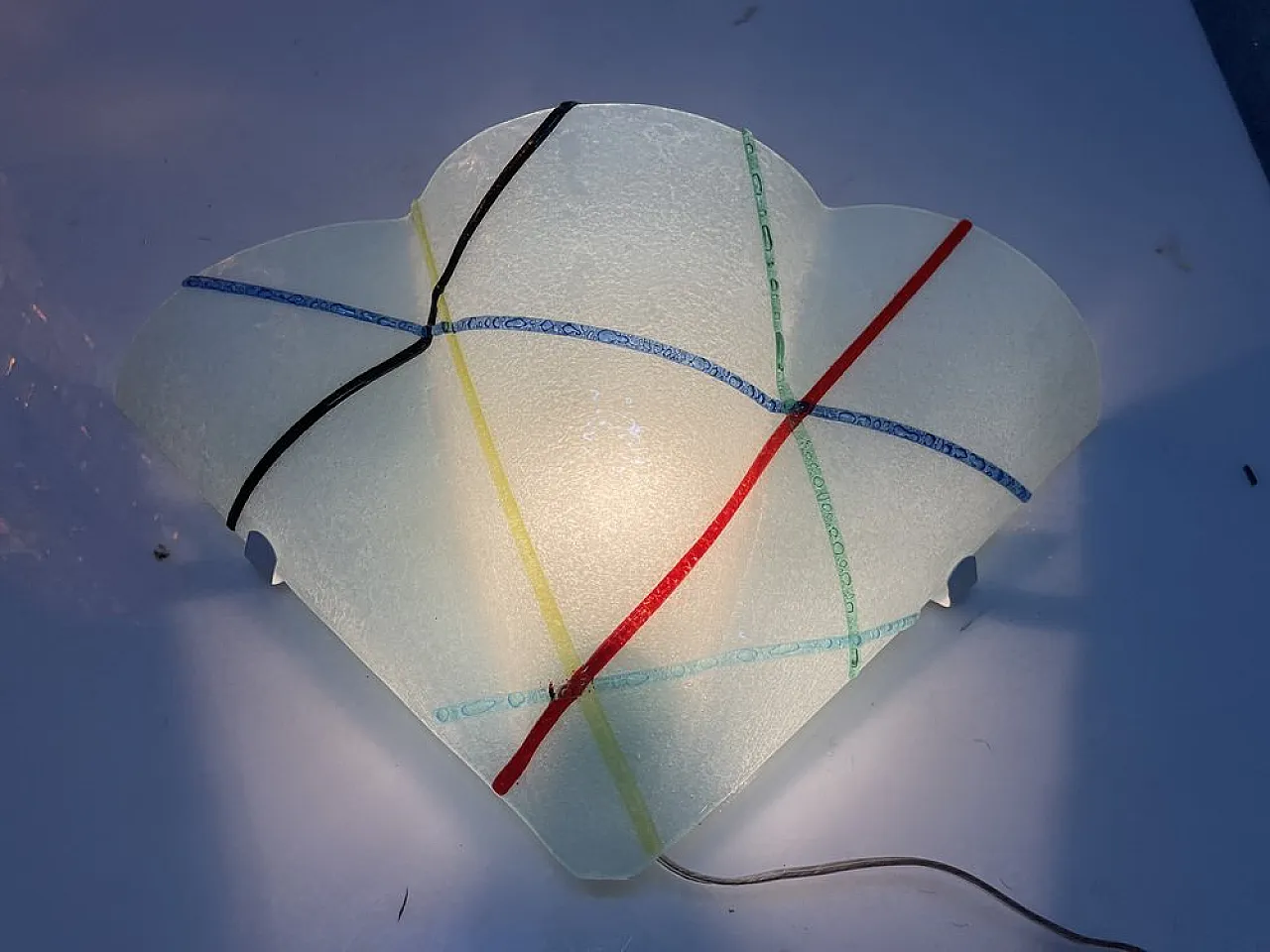 3 Geometric Murano glass sconces, Italy, 1980s 2