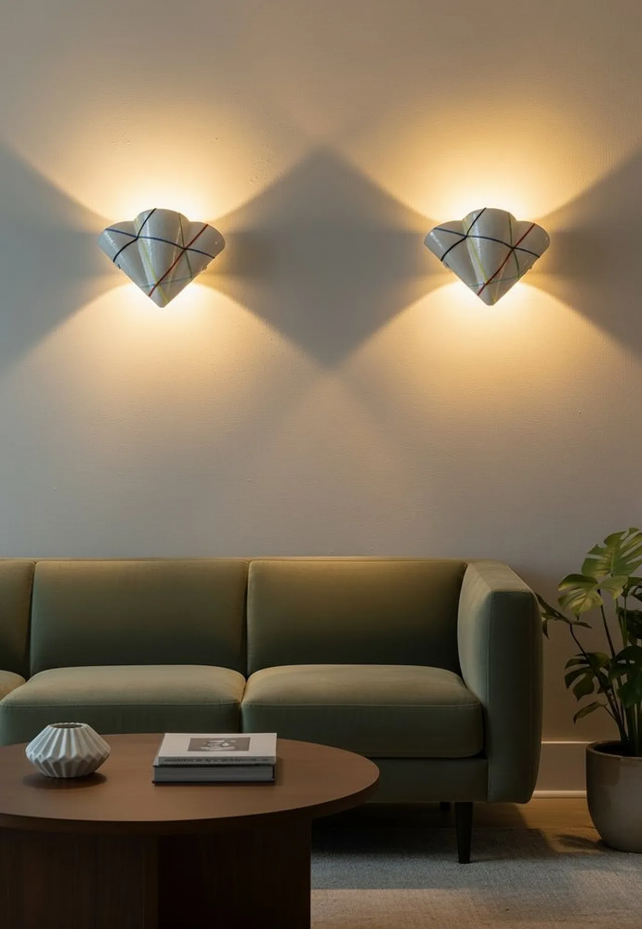 3 Geometric Murano glass sconces, Italy, 1980s 3