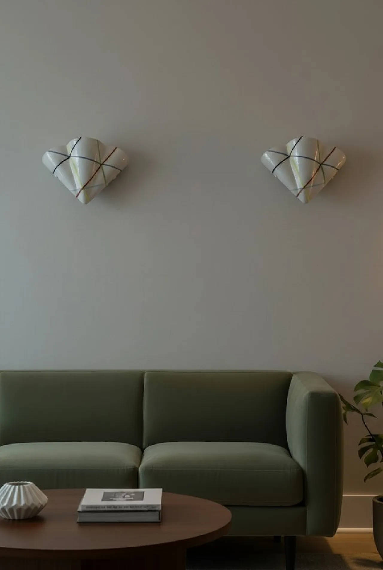 3 Geometric Murano glass sconces, Italy, 1980s 7