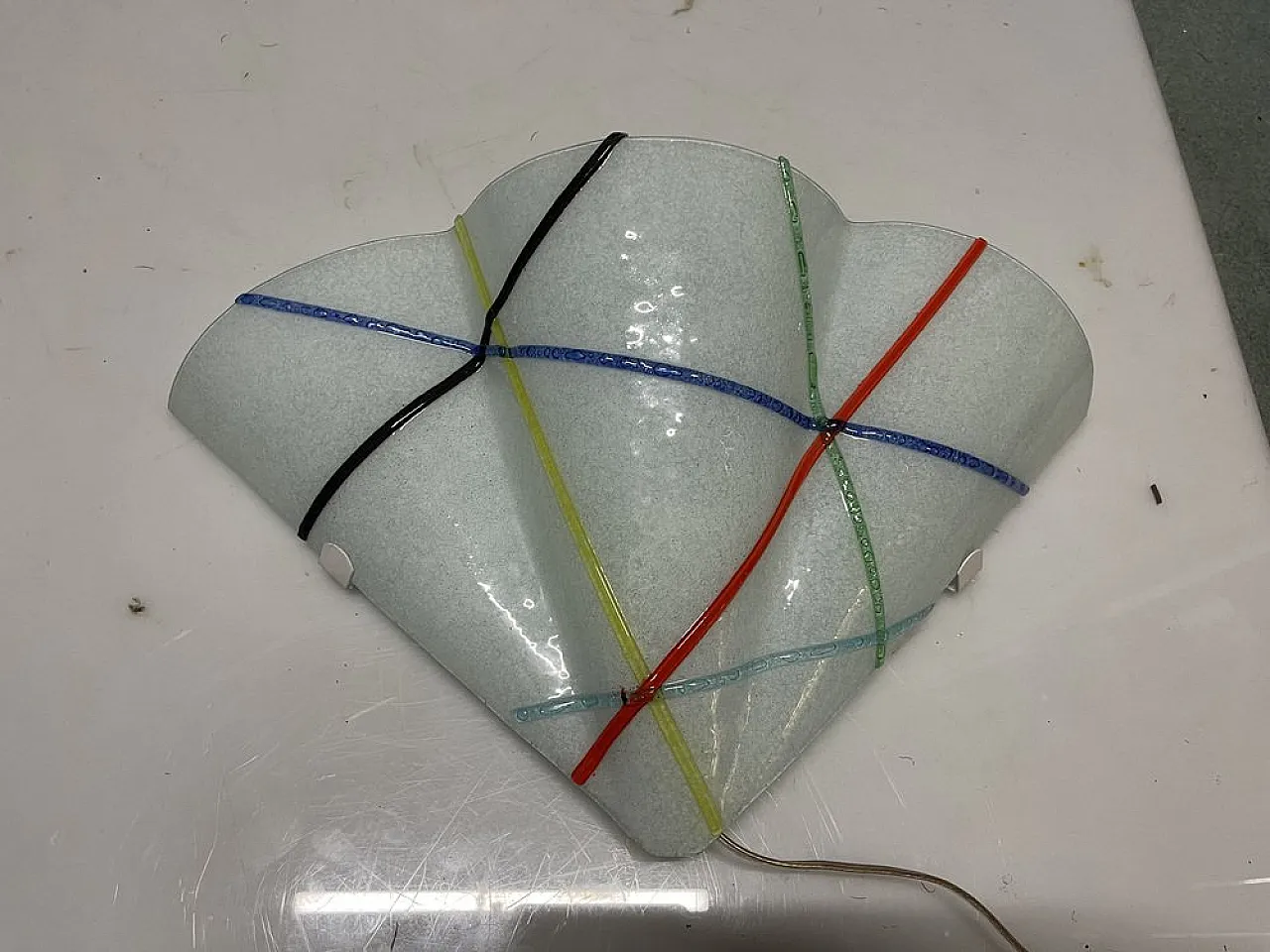 3 Geometric Murano glass sconces, Italy, 1980s 11