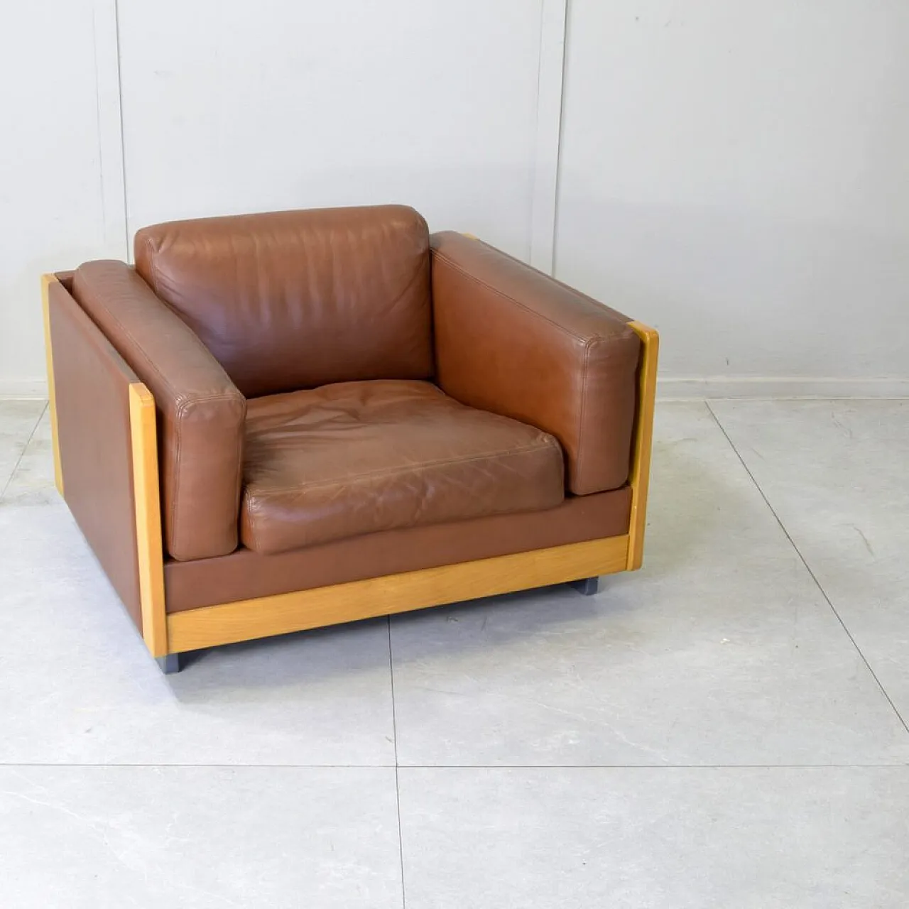 Poltrona nr. 920 in pelle di Afra & Tobia Scarpa per Cassina, anni '70 1