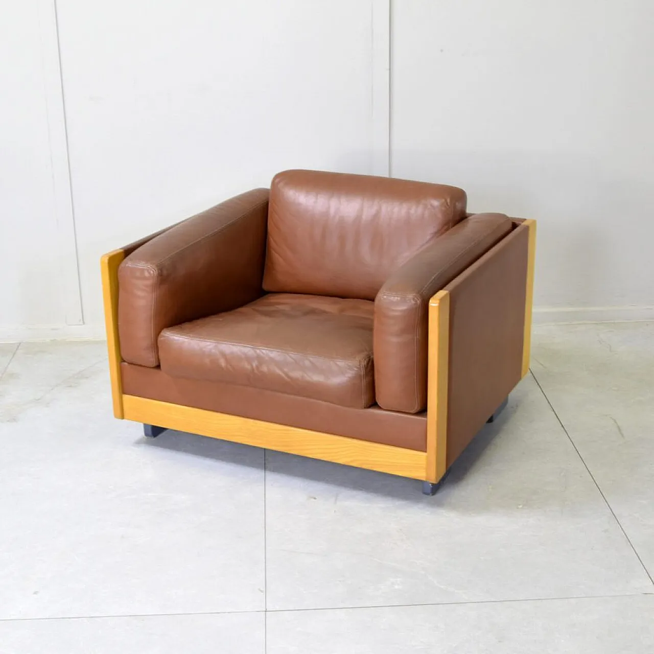 Poltrona nr. 920 in pelle di Afra & Tobia Scarpa per Cassina, anni '70 4