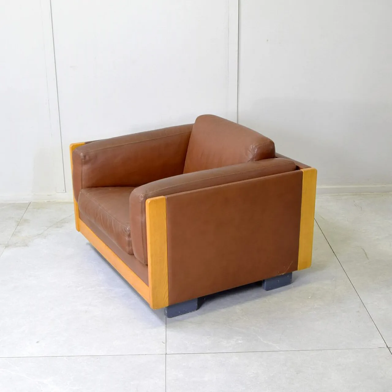 Poltrona nr. 920 in pelle di Afra & Tobia Scarpa per Cassina, anni '70 5