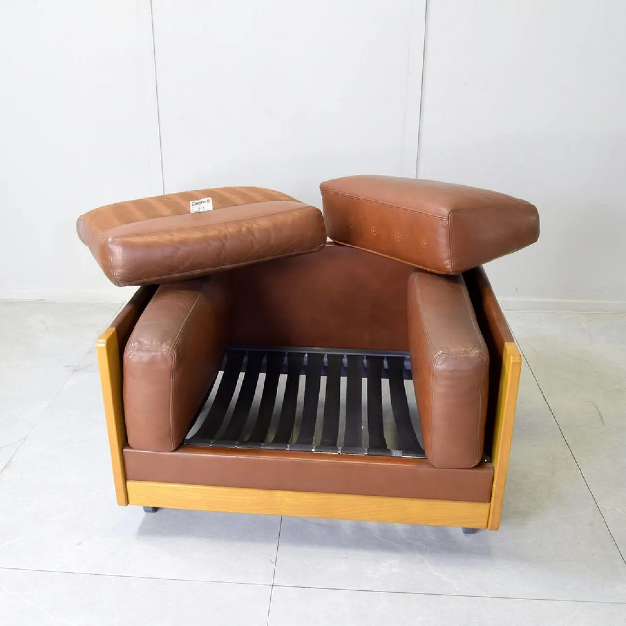 Poltrona nr. 920 in pelle di Afra & Tobia Scarpa per Cassina, anni '70 8