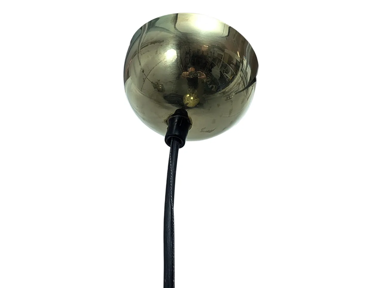 Lampada a sospensione a cupola in ottone anni 70 4