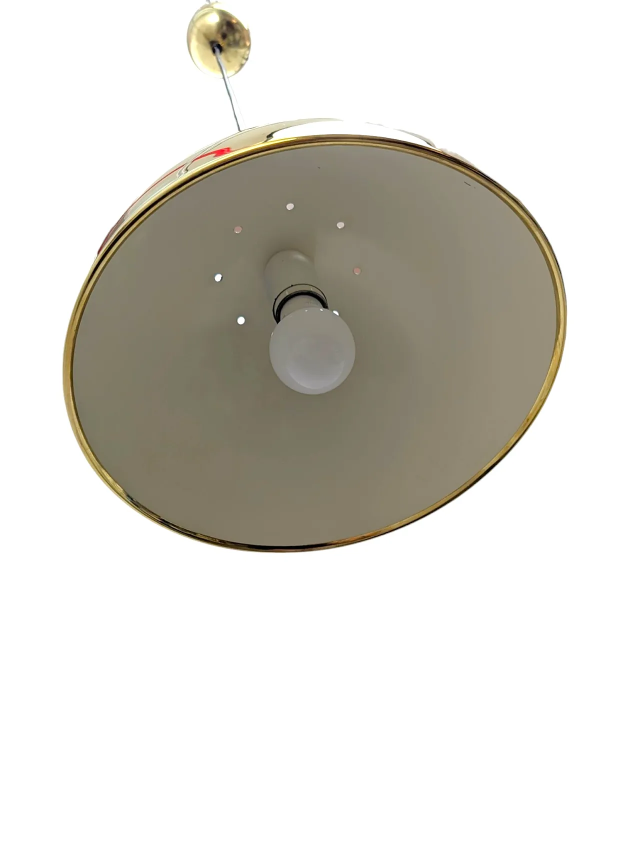 Lampada a sospensione a cupola in ottone anni 70 5