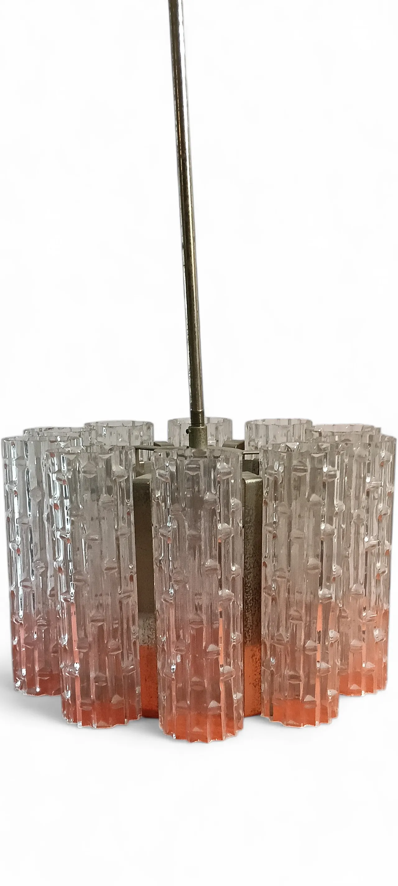 60s chandelier with textured glass 15