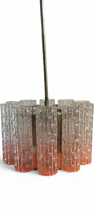 60s chandelier with textured glass