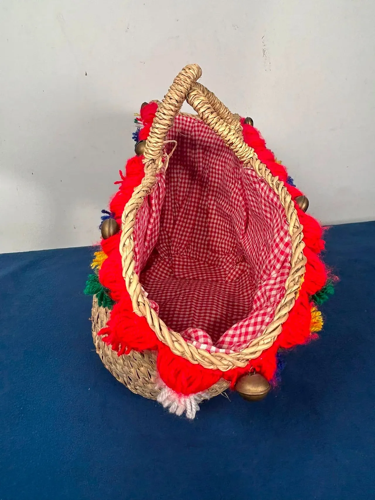 Borsa Coffa Intrecciata di paglia da carretto siciliano, anni '70 7
