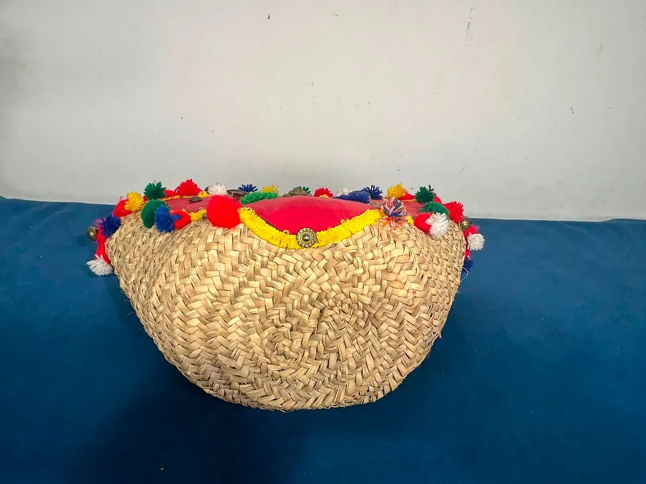 Borsa Coffa Intrecciata di paglia da carretto siciliano, anni '70 10