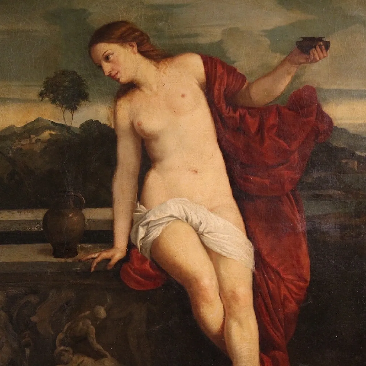 Dipinto italiano Amor Sacro, '800 1