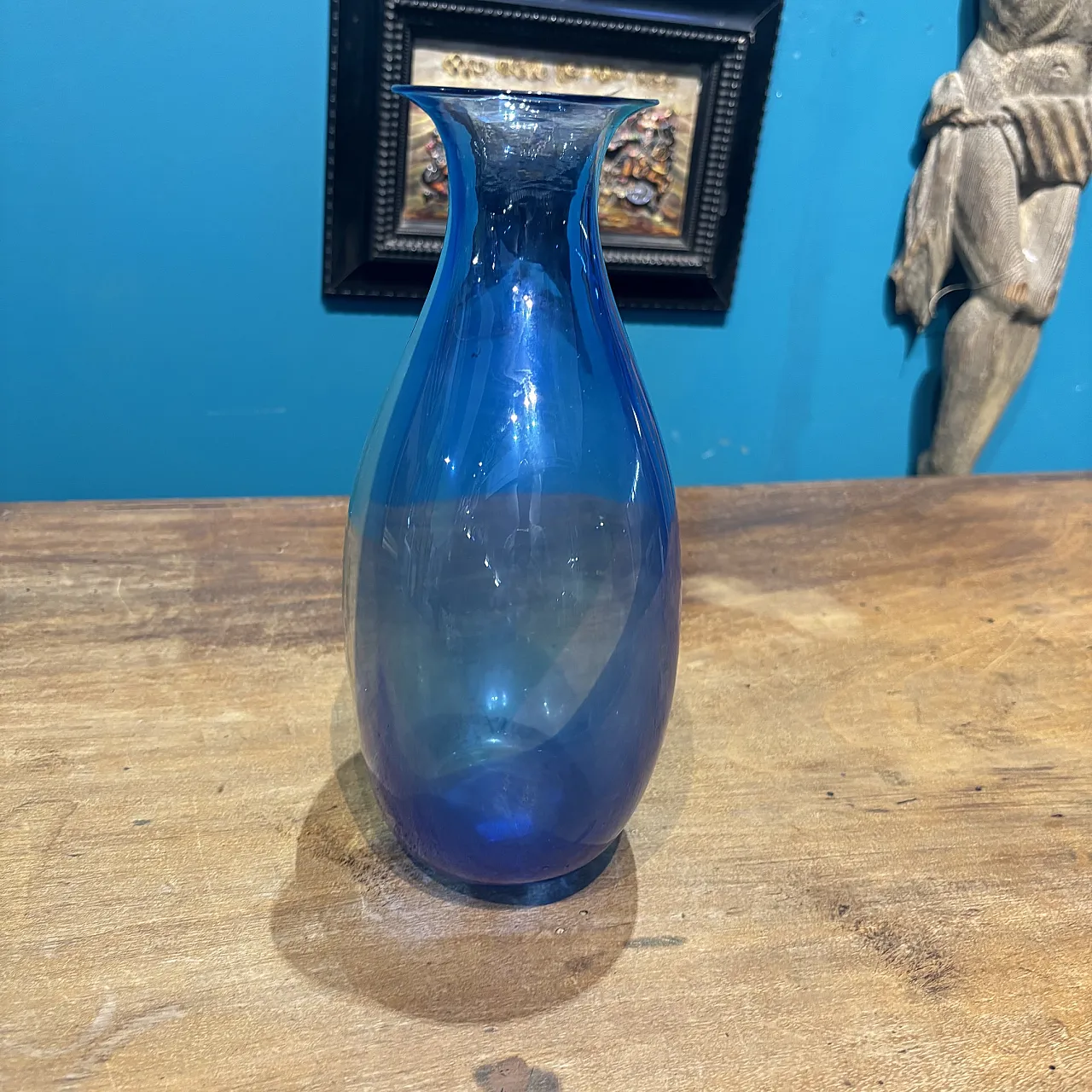Beautiful two-tone Murano glass flask, 50s 4